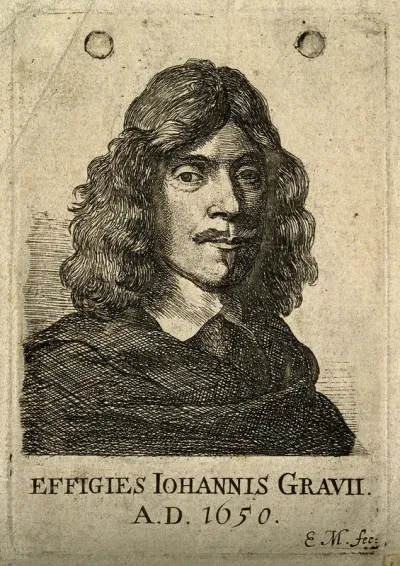John Greaves. Etching by E. Mascall, 1650
