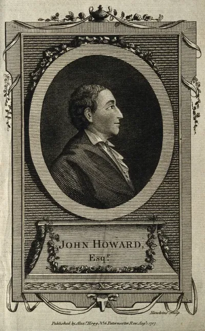 John Howard. Line engraving by G. Hawkins the elder, 1787
