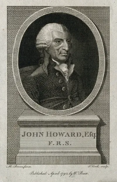 John Howard. Line engraving by T. Cook, 1790, after M. Brown