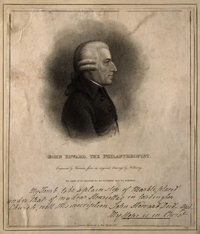 John Howard. Stipple engraving by S. Freeman, 1818, after T. Holloway
