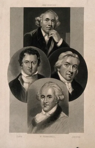 John Hunter, Edward Jenner, William Herschel and Humphry Davy