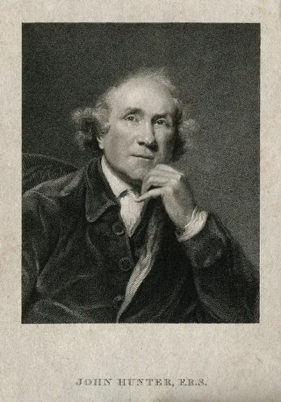 John Hunter. Stipple engraving by T. Wright after Sir J. Reynolds, 1786