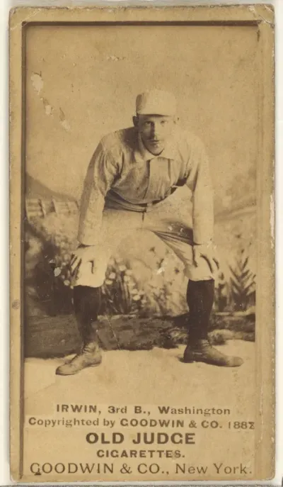 John Irwin, 3rd Base, Washington Nationals, from the Old Judge series (N172) for Old Judge Cigarettes