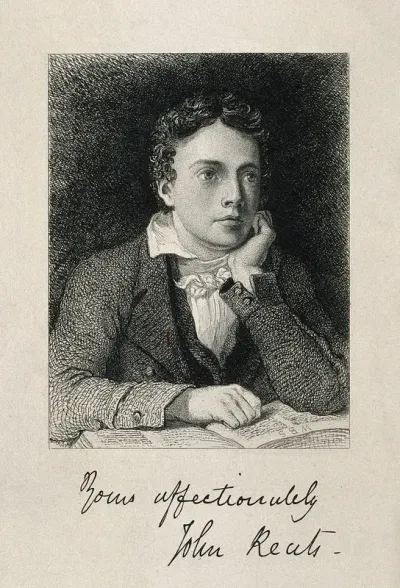 John Keats. Engraving by W.B. Scott after J. Severn, 1819
