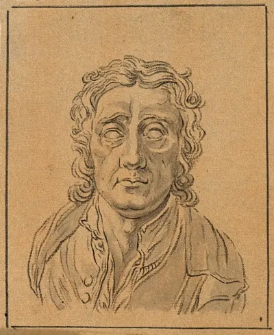 John Locke: frontal view of bust