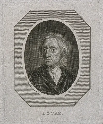 John Locke. Line engraving by W. Bromley, 1794, after Sir G. Kneller, 1697