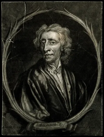 John Locke. Mezzotint after Sir G. Kneller