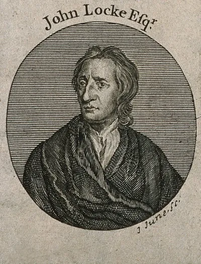 John Locke. Stipple engraving by Holl, 1802, after Sir G. Kneller, 1697