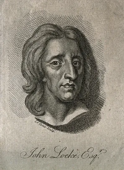 John Locke. Stipple engraving by L. Lecoeur, 1800, after J. M. Rysbrack [?]