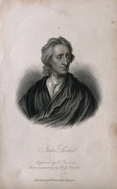 John Locke. Stipple engraving by S. Freeman, 1841, after Sir G. Kneller, 1697