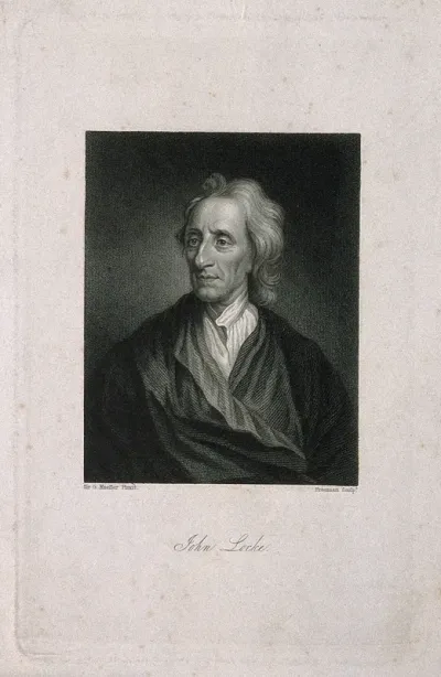 John Locke. Stipple engraving by S. Freeman after Sir G. Kneller, 1697