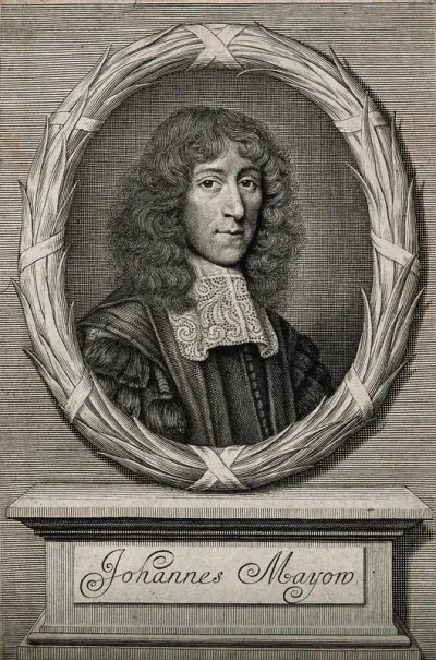 John Mayow. Line engraving by or attributed to W. Faithorne, 1674
