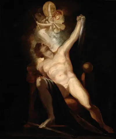 John Milton's Paradise Lost, Satan and the Birth of Sin (Book II, 746-758)  Painting no. 6 from The Milton Gallery