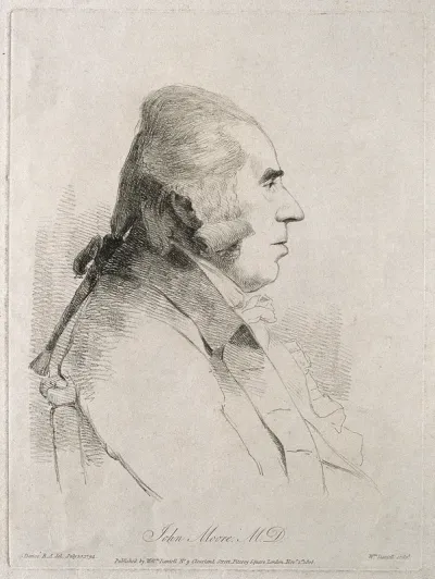 John Moore. Soft-ground etching by W. Daniell, 1808, after G. Dance, 1794