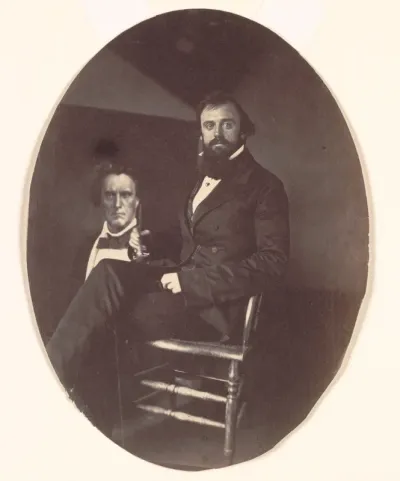 John R. Johnston with Painting