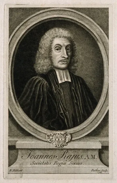 John Ray. Line engraving by W. Hibbart, 1760, after W. Faithorne