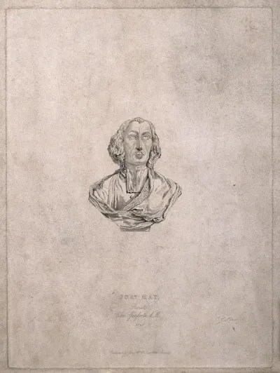 John Ray. Stipple engraving by C. G. Lewis, 1848, after J. M. Ince after L. F. Roubiliac