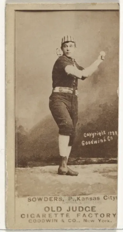 John Sowders, Pitcher, Kansas City Cowboys, from the Old Judge series (N172) for Old Judge Cigarettes