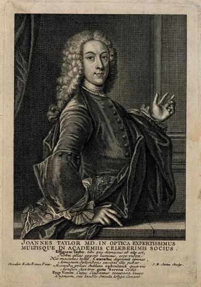 John Taylor. Line engraving by J. B. Scotin after P. Ryche