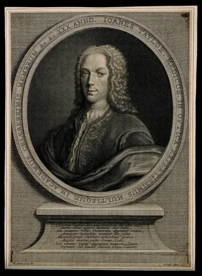 John Taylor. Line engraving by P. Endlich, 1735, after himself