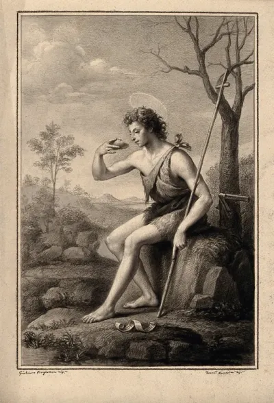 John the Baptist as a youth in the wilderness