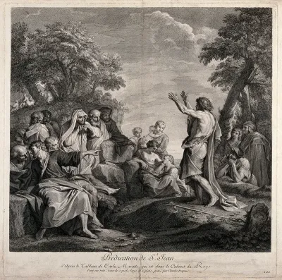 John the Baptist preaches in the wilderness