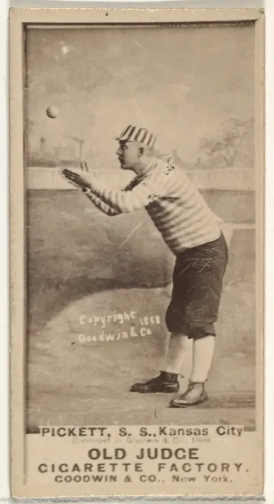 John Thomas Pickett, Shortstop, Kansas City Cowboys, from the Old Judge series (N172) for Old Judge Cigarettes
