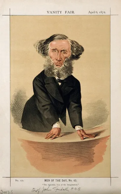 John Tyndall. Colour lithograph by A. Cecioni, 1872