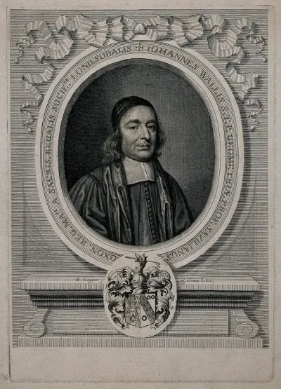 John Wallis. Line engraving by D. Loggan, 1678, after himself