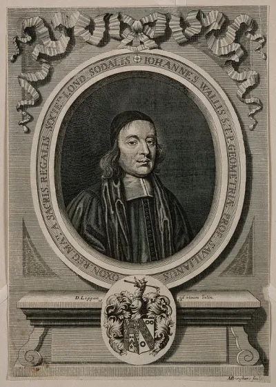 John Wallis. Line engraving by M. Burghers, 1699, after D. Loggan, 1678