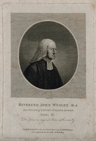 John Wesley. Line engraving by J. Fittler, 1791, after J. Barry