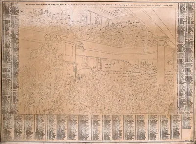John Wesley preaching in a large church