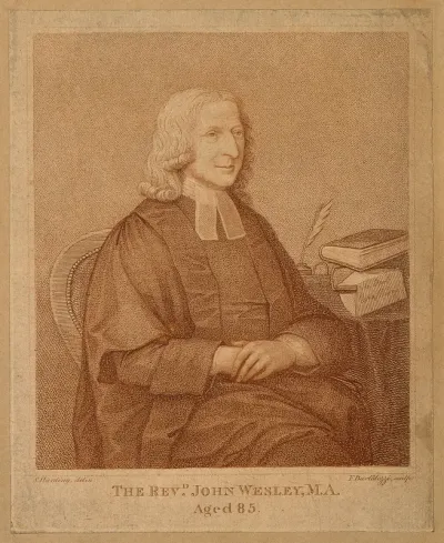 John Wesley. Stipple engraving by F. Bartolozzi after J. Zoffany, 1760