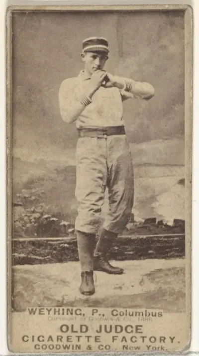 John Weyhing, Pitcher, Cleveland, from the Old Judge series (N172) for Old Judge Cigarettes