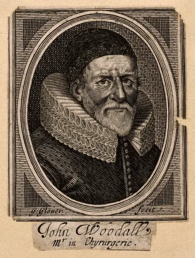 John Woodall. Line engraving by G. Glover, 1639