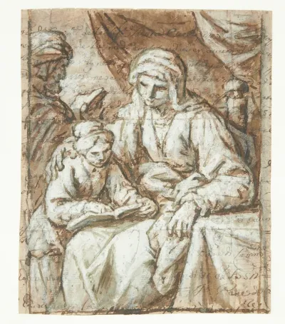 Jomfru Maria læsende sammen med Anna og Joachim