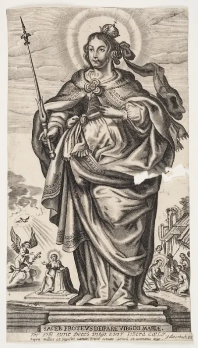 Jomfru Maria med krone og scepter