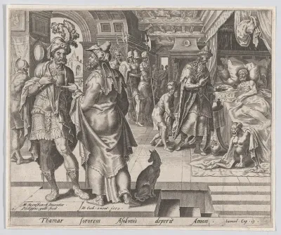 Jonadab Counselling Amnon, plate 1 from "The Story of Tamar and Amnon"
