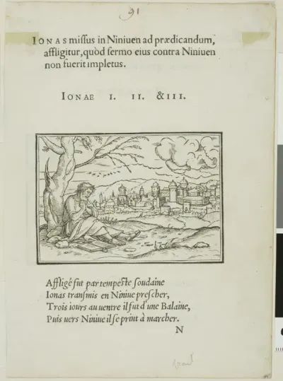 Jonah Outside Ninevah (recto); Habakkuk Carrying Bread to Reapers (verso)