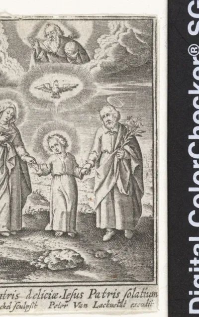 Jonge Christus tussen Maria en Jozef en boven hen Heilige Geest en God