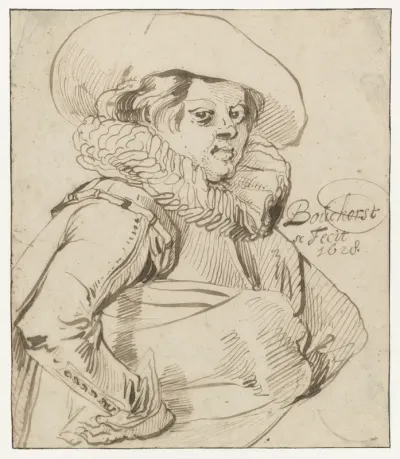 Jonge man, ten halven lijve, driekwart naar rechts (zelfportret?)