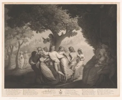 Jonge mannen en vrouwen dansen in een cirkel