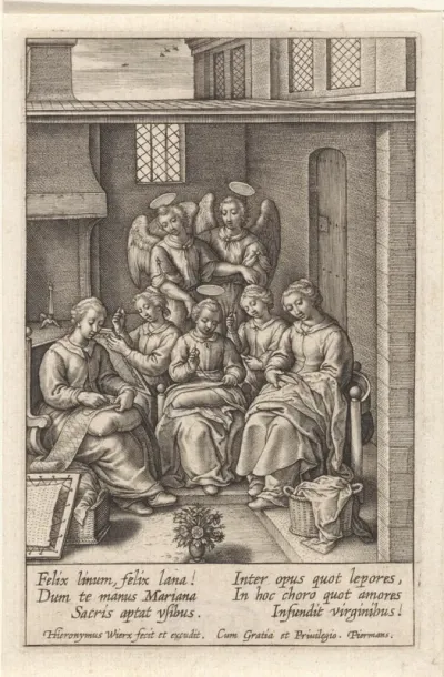 Jonge Maria als naaister
