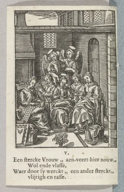 Jonge Maria als naaister
