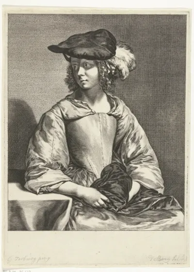 Jonge vrouw met baret