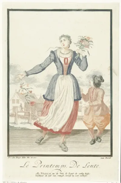 Jonge vrouw met een bos bloemen