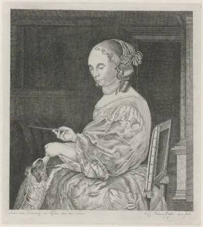Jonge vrouw met een hondje