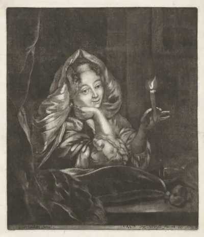 Jonge vrouw met een kaars