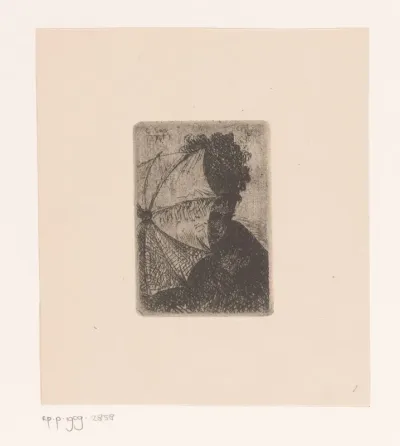 Jonge vrouw met een parasol