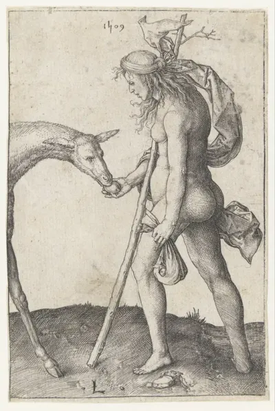 Jonge vrouw met hinde